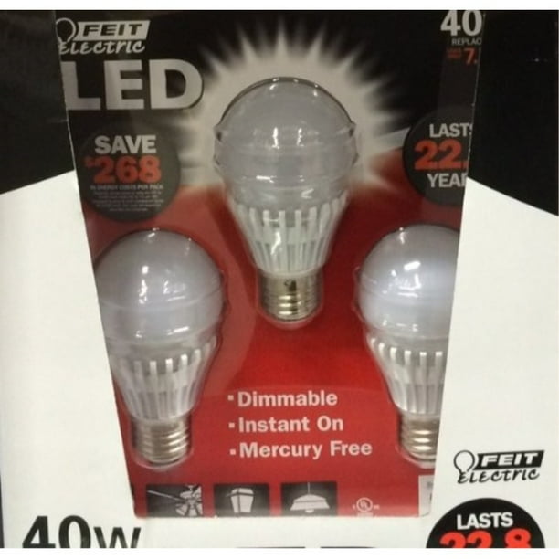 Feit Electric BPAG500DM/LED/3 General Household A Bulb 3 Pack 40 Watt Eq Feit Electric BPAG500DM/LED/3 General Household A Bulb 3 Pack 40 Watt Eq